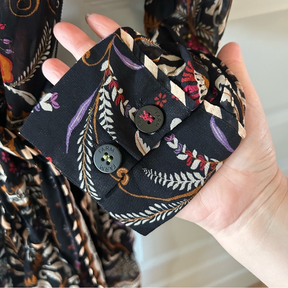 FARM Rio Black Floral Mini Dress size large - Picture 10 of 11